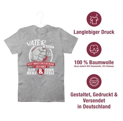Shirtracer T-Shirt Vater & Sohn Immer ein Herz & eine Seele Partner-Look Familie Papa wei/rot