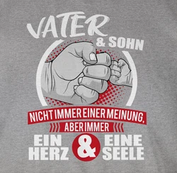 Shirtracer T-Shirt Vater & Sohn Immer ein Herz & eine Seele Partner-Look Familie Papa wei/rot