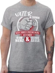 Shirtracer T-Shirt Vater & Sohn Immer ein Herz & eine Seele Partner-Look Familie Papa wei/rot