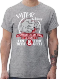 T-Shirt Vater & Sohn Immer ein Herz & eine Seele - wei/rot Partner-Look Familie Papa