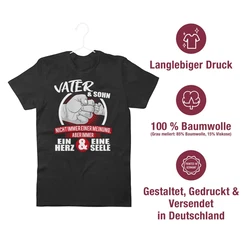 Shirtracer T-Shirt Vater & Sohn Immer ein Herz & eine Seele Partner-Look Familie Papa weiß/rot