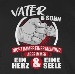 Shirtracer T-Shirt Vater & Sohn Immer ein Herz & eine Seele Partner-Look Familie Papa weiß/rot