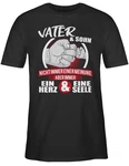 Shirtracer T-Shirt Vater & Sohn Immer ein Herz & eine Seele Partner-Look Familie Papa weiß/rot
