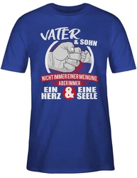 Shirtracer T-Shirt Vater & Sohn Immer ein Herz & eine Seele Partner-Look Familie Papa weiß/rot