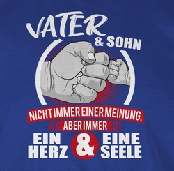 Shirtracer T-Shirt Vater & Sohn Immer ein Herz & eine Seele Partner-Look Familie Papa weiß/rot