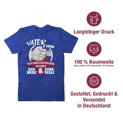 Shirtracer T-Shirt Vater & Sohn Immer ein Herz & eine Seele Partner-Look Familie Papa weiß/rot