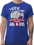 Shirtracer T-Shirt Vater & Sohn Immer ein Herz & eine Seele Partner-Look Familie Papa weiß/rot