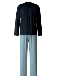 CALIDA Pyjama Special Herren Dunkelblau/Blau/Hellblau