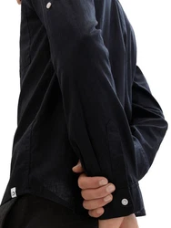 TOM TAILOR Denim Langarmhemd Schwarz