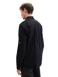 TOM TAILOR Denim Langarmhemd Schwarz