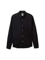TOM TAILOR Denim Langarmhemd Schwarz