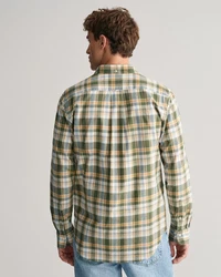 Gant Kurzarmshirt REG COTTON LINEN CHECK SHIRT Grün/Dunkelgrün/Gelb/Hellblau/Rot