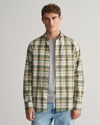 Gant Kurzarmshirt REG COTTON LINEN CHECK SHIRT Grün/Dunkelgrün/Gelb/Hellblau/Rot