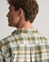 Gant Kurzarmshirt REG COTTON LINEN CHECK SHIRT Grün/Dunkelgrün/Gelb/Hellblau/Rot