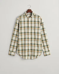 Gant Kurzarmshirt REG COTTON LINEN CHECK SHIRT Grün/Dunkelgrün/Gelb/Hellblau/Rot