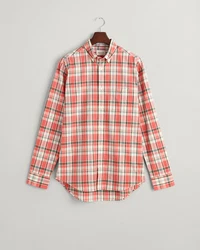 Gant Kurzarmshirt REG COTTON LINEN CHECK SHIRT Rot/Braun/Gelb