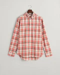 Gant Kurzarmshirt REG COTTON LINEN CHECK SHIRT Rot/Braun/Gelb