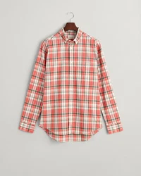 Gant Kurzarmshirt REG COTTON LINEN CHECK SHIRT Rot/Braun/Gelb