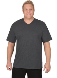 Trigema T-Shirt TRIGEMA V-Shirt DELUXE Dunkelgrau/Grau/Dunkelblau