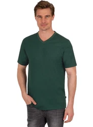 Trigema T-Shirt TRIGEMA V-Shirt DELUXE Dunkelgrün/Grün