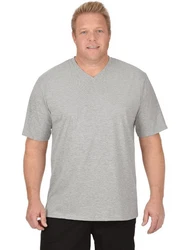 Trigema T-Shirt TRIGEMA V-Shirt DELUXE Grau/Hellgrau
