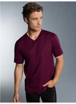 Trigema T-Shirt TRIGEMA V-Shirt DELUXE Lila/Rosa/Dunkelrot Trigema T-Shirt TRIGEMA V-Shirt DELUXE Lila/Rosa/Dunkelrot