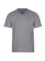 Trigema T-Shirt TRIGEMA V-Shirt DELUXE Hellgrau/Grau/Dunkelgrau
