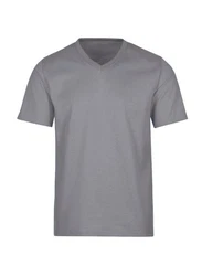 Trigema T-Shirt TRIGEMA V-Shirt DELUXE Hellgrau/Grau/Dunkelgrau
