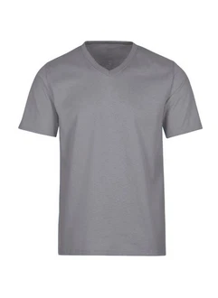 Trigema T-Shirt TRIGEMA V-Shirt DELUXE Hellgrau/Grau/Dunkelgrau