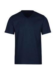 Trigema T-Shirt TRIGEMA V-Shirt DELUXE Dunkelblau