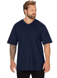 Trigema T-Shirt TRIGEMA V-Shirt DELUXE Dunkelblau