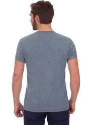 Trigema T-Shirt TRIGEMA T-Shirt DELUXE Grau/Dunkelblau/Dunkelgrau/Hellgrau