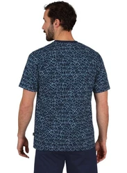 Trigema T-Shirt mit freundlichem Smiley-Muster blau/navy