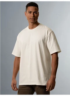 Trigema T-Shirt Heavy Oversized Weiß/Khaki Trigema T-Shirt Heavy Oversized Weiß/Khaki