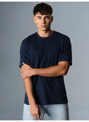 Trigema T-Shirt Heavy Oversized  Dunkelblau/Blau/Hellblau