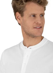 Trigema T-Shirt Henley Shirt mit Knopfleiste wei