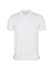 Trigema T-Shirt Henley Shirt mit Knopfleiste wei