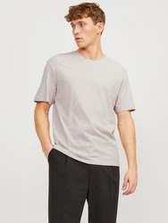 Jack & Jones T-Shirt JJESUMMER LINEN TEE SS O-NECK Khaki/Braun/Grau/Beige/Weiß