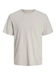 Jack & Jones T-Shirt JJESUMMER LINEN TEE SS O-NECK Khaki/Braun/Grau/Beige/Weiß