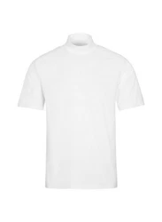 Trigema T-Shirt mit Stehkragen weiß