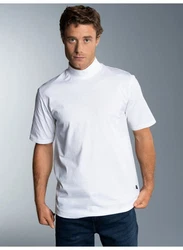 Trigema T-Shirt mit Stehkragen weiß