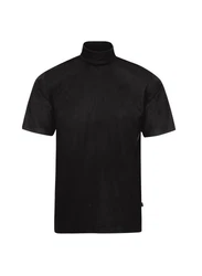 Trigema T-Shirt mit Stehkragen Schwarz