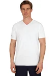 Trigema V-Shirt TRIGEMA V-Shirt COOLMAX Weiß/Creme/Dunkelblau/Rot