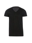 Trigema T-Shirt V-Shirt Slim Fit Schwarz/Hellblau