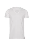 Trigema T-Shirt V-Shirt Slim Fit Creme/Hellblau/Weiß