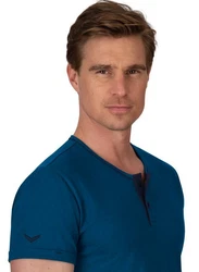 Trigema T-Shirt Knopfleiste Blau/Dunkelblau/Türkis/Hellblau