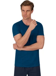 Trigema T-Shirt Knopfleiste Blau/Dunkelblau/Türkis/Hellblau