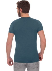 Trigema T-Shirt Slim Fit Dunkelblau/Hellblau/Blau/Grau/Türkis