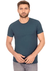 Trigema T-Shirt Slim Fit Dunkelblau/Hellblau/Blau/Grau/Türkis