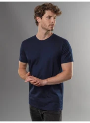Trigema T-Shirt Slim Fit Dunkelblau/Blau/Hellblau